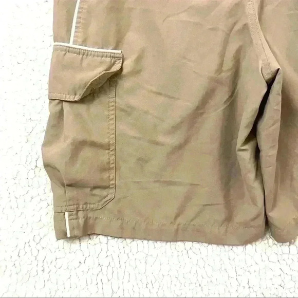 Vintage Nike Retro Beige Elastic Drawstring Waist Cargo Athletic Men Short SizeS - Picture 10 of 13